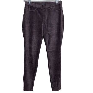 MeMoi Corduroy Leggings Womens S/M Gray High Waisted Slim Fit Stretch Pants